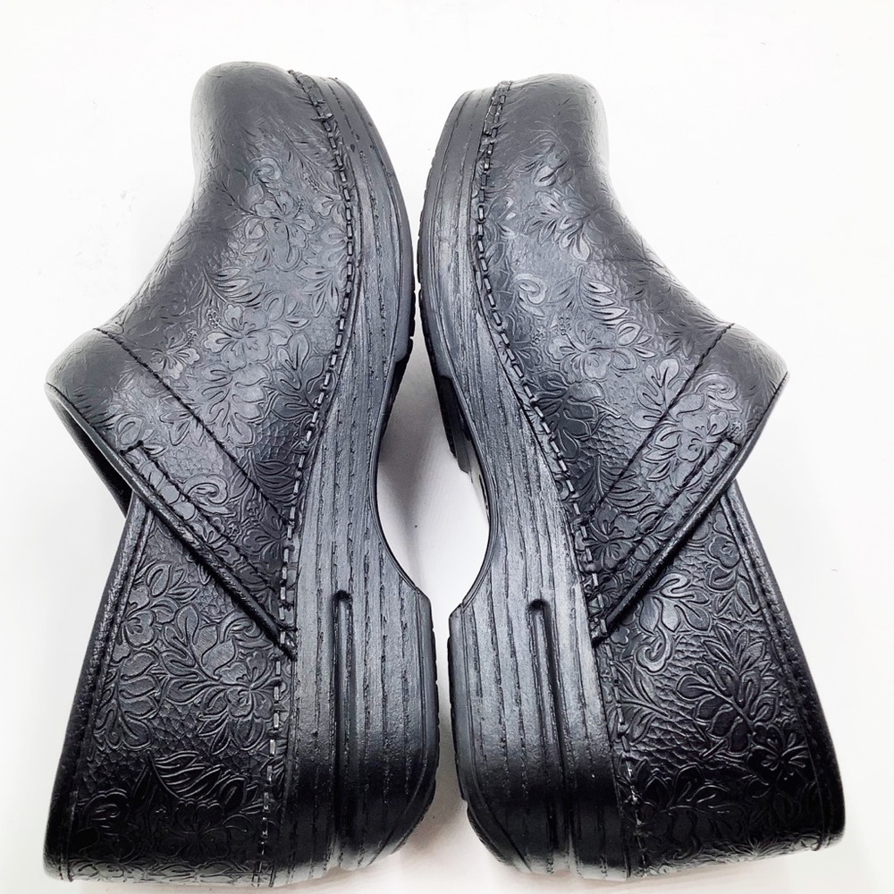 {Dansko} Leather Tooled Pattern Clogs - image 4